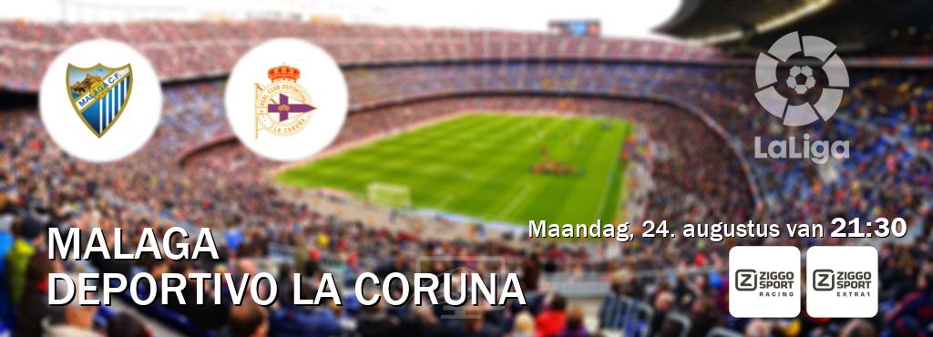 Wedstrijd tussen Malaga en Deportivo La Coruna live op tv bij Ziggo Sport 3, Ziggo Sport 5 (maandag, 24. augustus van  21:30).