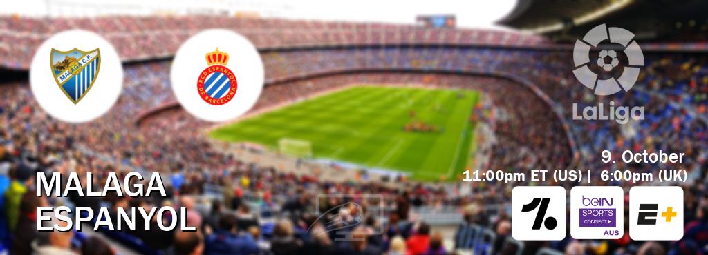 You can watch game live between Malaga and Espanyol on OneFootball, beIN Sports Connect(AU), ESPN+(US).