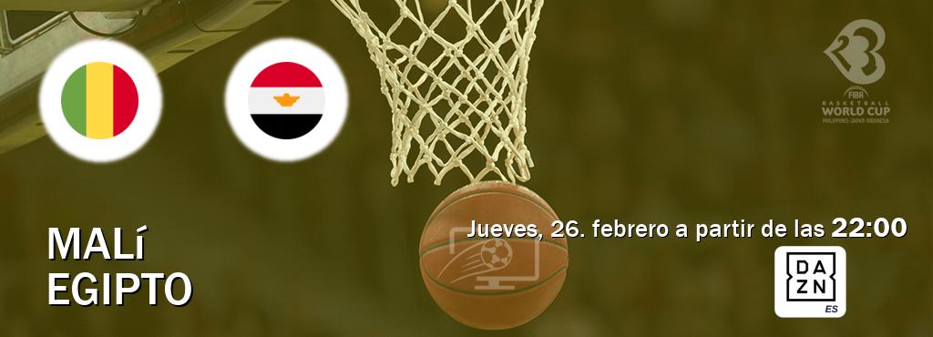 El partido entre Malí y Egipto será retransmitido por DAZN España (jueves, 26. febrero a partir de las  22:00).