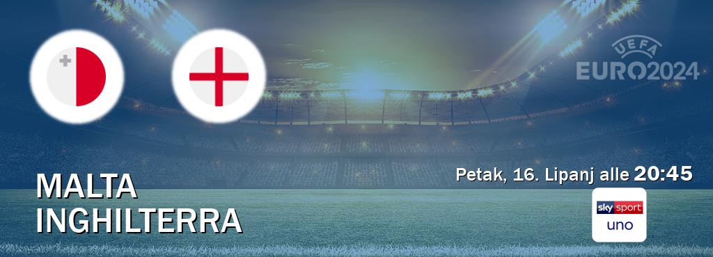Il match Malta - Inghilterra sarà trasmesso in diretta TV su Sky Sport Uno (ore 20:45)