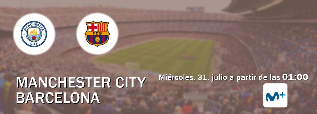 El partido entre Manchester City y Barcelona será retransmitido por Moviestar+ (miércoles, 31. julio a partir de las  01:00).