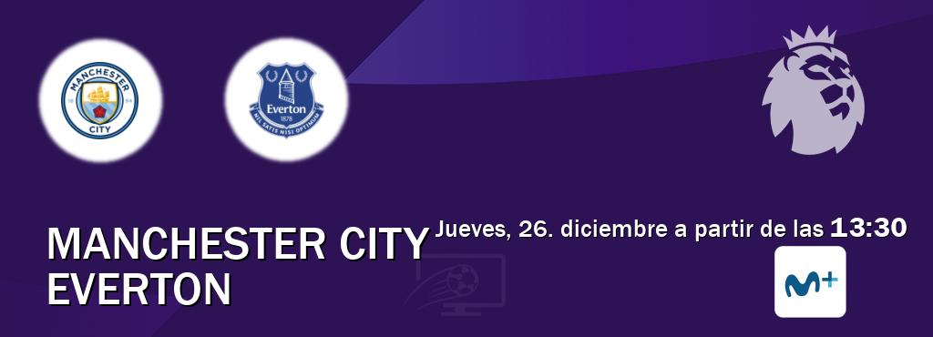 El partido entre Manchester City y Everton será retransmitido por Movistar Liga de Campeones  (jueves, 26. diciembre a partir de las  13:30).