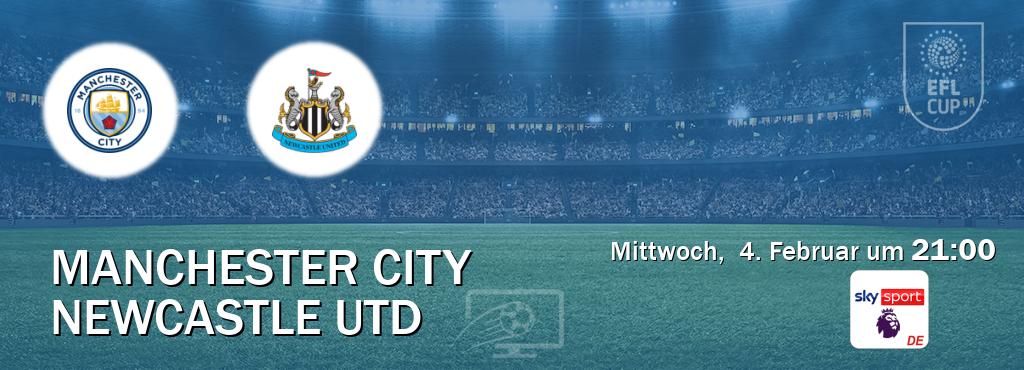 Das Spiel zwischen Manchester City und Newcastle Utd wird am Mittwoch,  4. Februar um  21:00, live vom Sky Sport Premier League übertragen.