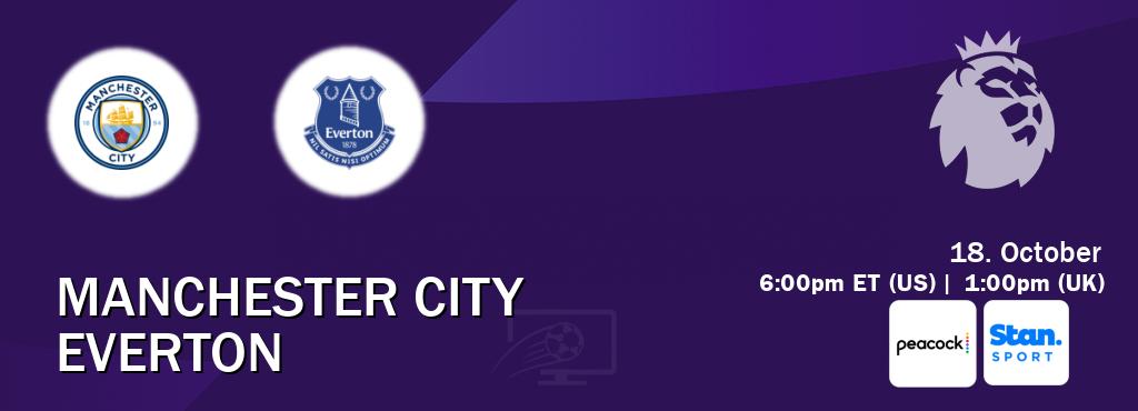 You can watch game live between Manchester City and Everton on Peacock(US) and Stan Sport(AU). You can watch game live between Manchester City and Everton on Peacock(US) and Stan Sport(AU).