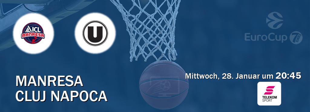 Das Spiel zwischen Manresa und Cluj Napoca wird am Mittwoch, 28. Januar um  20:45, live vom Magenta Sport übertragen.