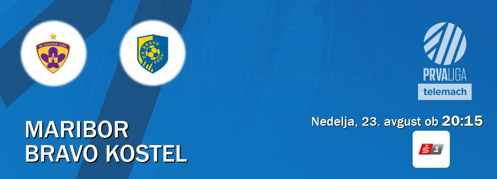 Prenos tekme med Maribor in Bravo Kostel v živo na Sport TV 1 (nedelja, 23. avgust ob  20:15 uri).