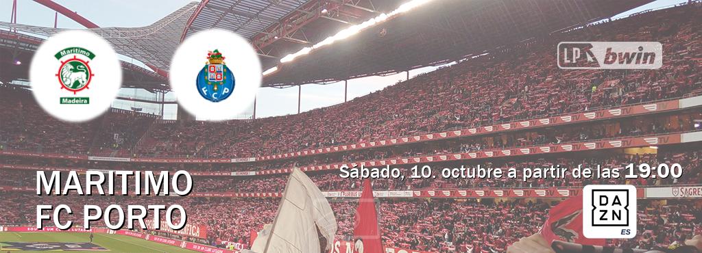 El partido entre Maritimo y FC Porto será retransmitido por DAZN España (sábado, 10. octubre a partir de las  19:00).