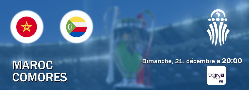 Match entre Maroc et Comores en direct à la beIN Sports 2 (dimanche, 21. décembre a  20:00).