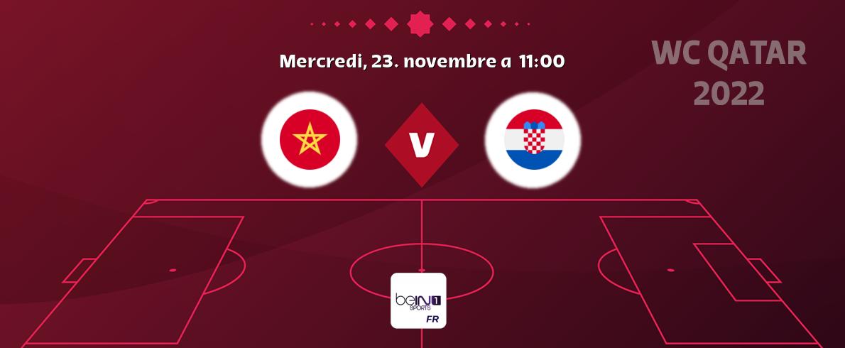 Match entre Maroc et Croatie en direct à la beIN Sports 1 (mercredi, 23. novembre a  11:00).