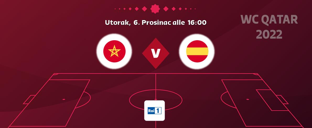 Il match Marocco - Spagna sarà trasmesso in diretta TV su Rai 1 (ore 16:00)