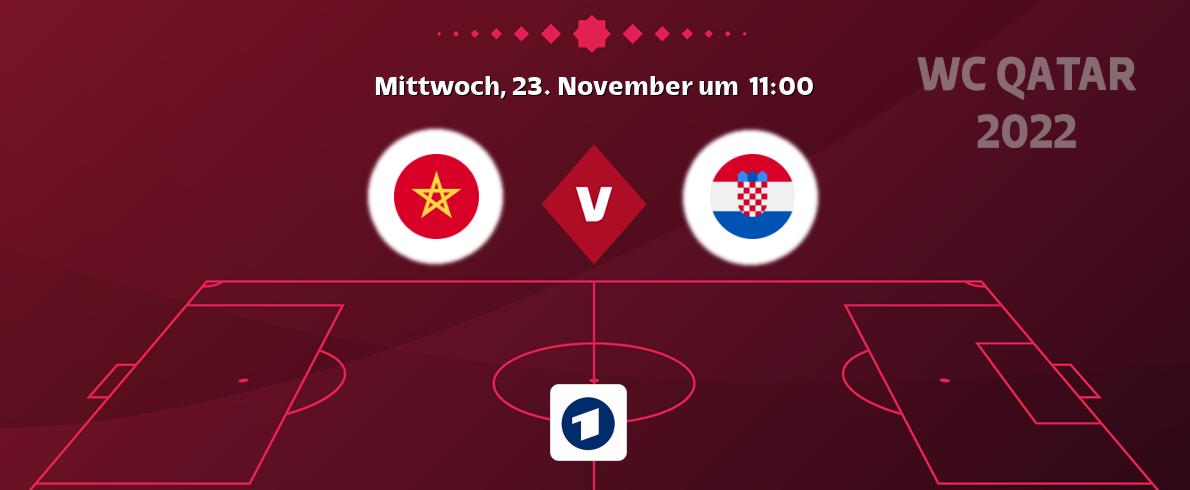 Das Spiel zwischen Marokko und Kroatien wird am Mittwoch, 23. November um  11:00, live vom Das Erste übertragen.