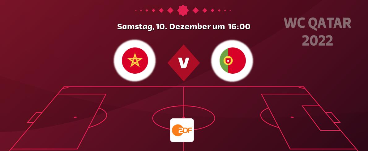 Das Spiel zwischen Marokko und Portugal wird am Samstag, 10. Dezember um  16:00, live vom ZDF übertragen.
