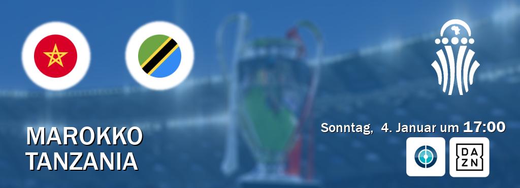 Das Spiel zwischen Marokko und Tanzania wird am Sonntag,  4. Januar um  17:00, live vom Sportdigital FUSSBALL und DAZN übertragen.