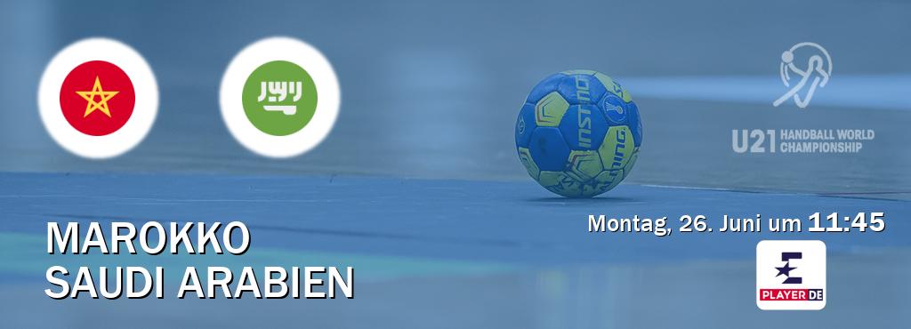 Das Spiel zwischen Marokko U21 und Saudi Arabien U21 wird am Montag, 26. Juni um  11:45, live vom Eurosport Player DE übertragen.