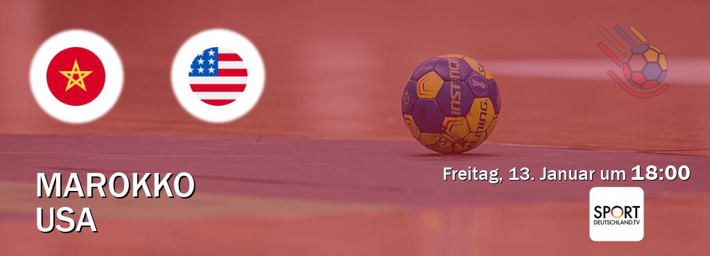 Das Spiel zwischen Marokko und USA wird am Freitag, 13. Januar um  18:00, live vom Sportdeutschland.TV übertragen.