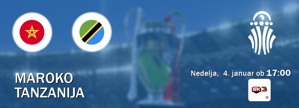Dvoboj Maroko in Tanzanija s prenosom tekme v živo na Sportklub 3.