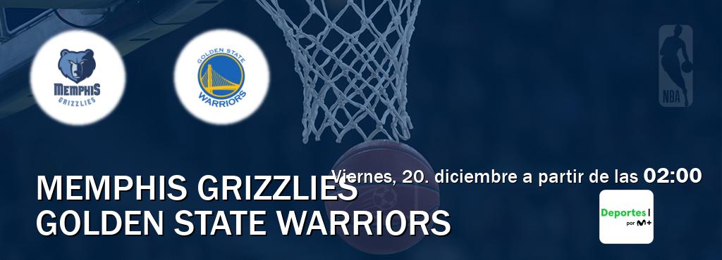 El partido entre Memphis Grizzlies y Golden State Warriors será retransmitido por Movistar Deportes (viernes, 20. diciembre a partir de las  02:00).