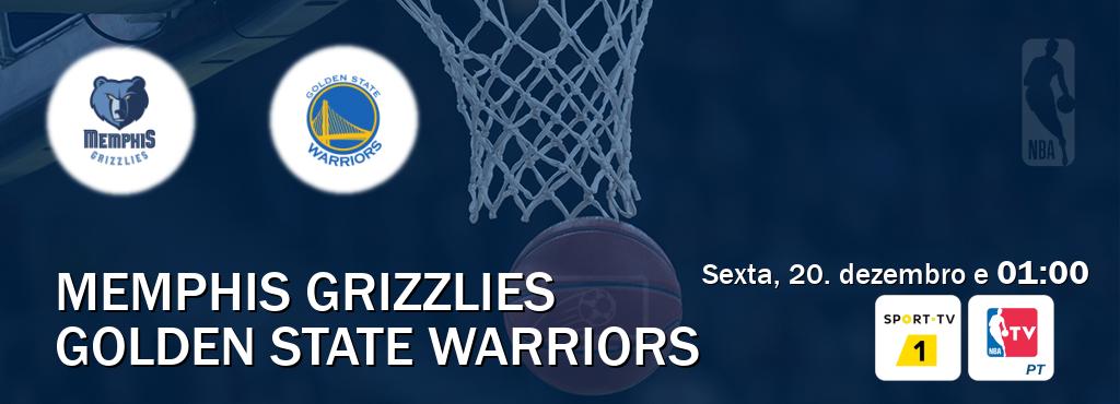 Jogo entre Memphis Grizzlies e Golden State Warriors tem emissão Sport TV 1, NBA TV (sexta, 20. dezembro e  01:00).