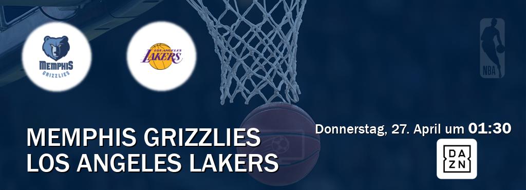 Das Spiel zwischen Memphis Grizzlies und Los Angeles Lakers wird am Donnerstag, 27. April um  01:30, live vom DAZN übertragen.