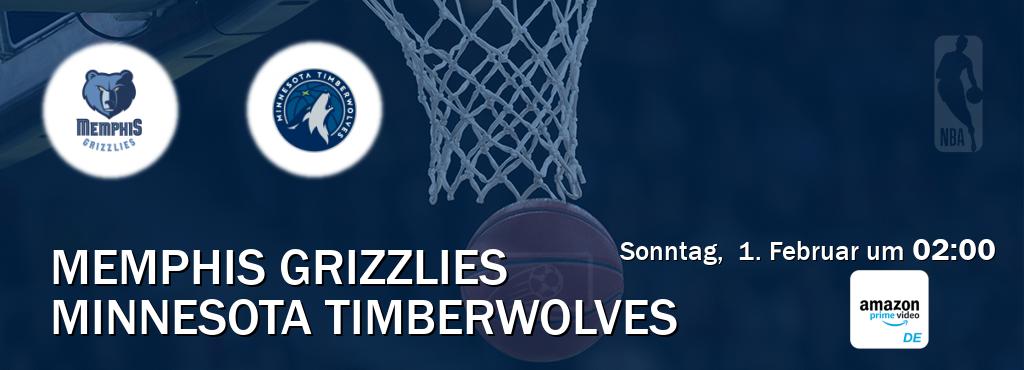 Das Spiel zwischen Memphis Grizzlies und Minnesota Timberwolves wird am Sonntag,  1. Februar um  02:00, live vom Amazon Prime DE übertragen.