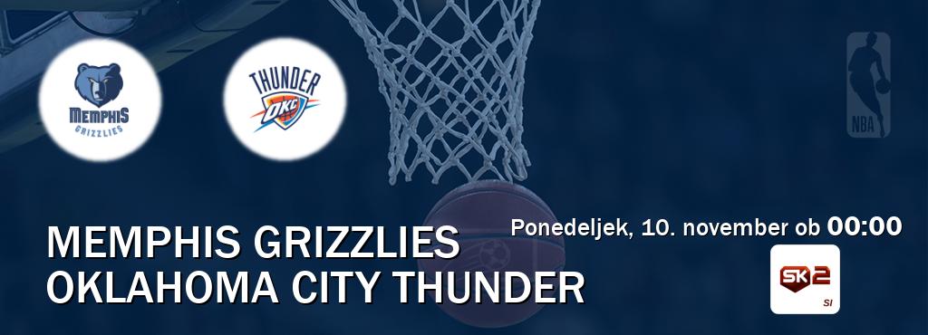 Prenos tekme med Memphis Grizzlies in Oklahoma City Thunder v živo na Sportklub 2 (ponedeljek, 10. november ob  00:00 uri).