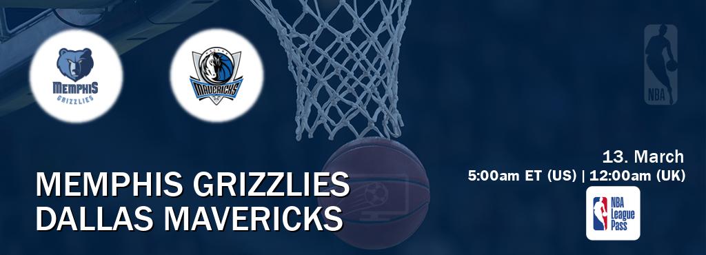 You can watch game live between Memphis Grizzlies and Dallas Mavericks on NBA League Pass. You can watch game live between Memphis Grizzlies and Dallas Mavericks on NBA League Pass.