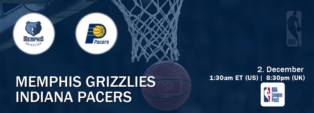 You can watch game live between Memphis Grizzlies and Indiana Pacers on NBA League Pass.