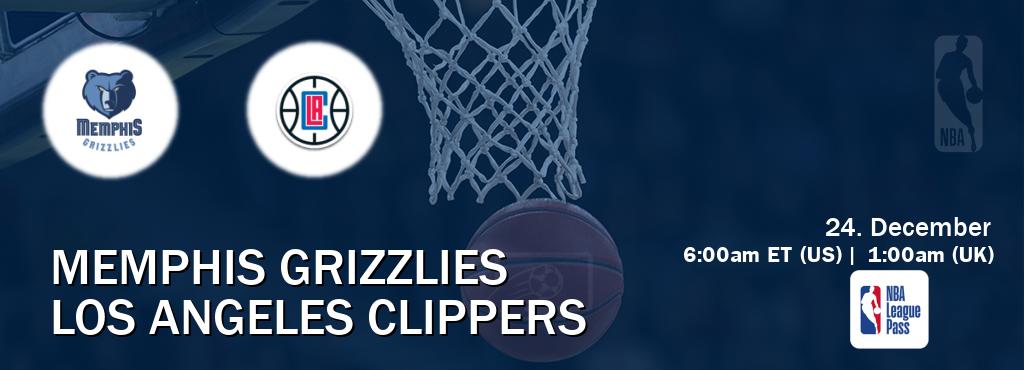 You can watch game live between Memphis Grizzlies and Los Angeles Clippers on NBA League Pass.