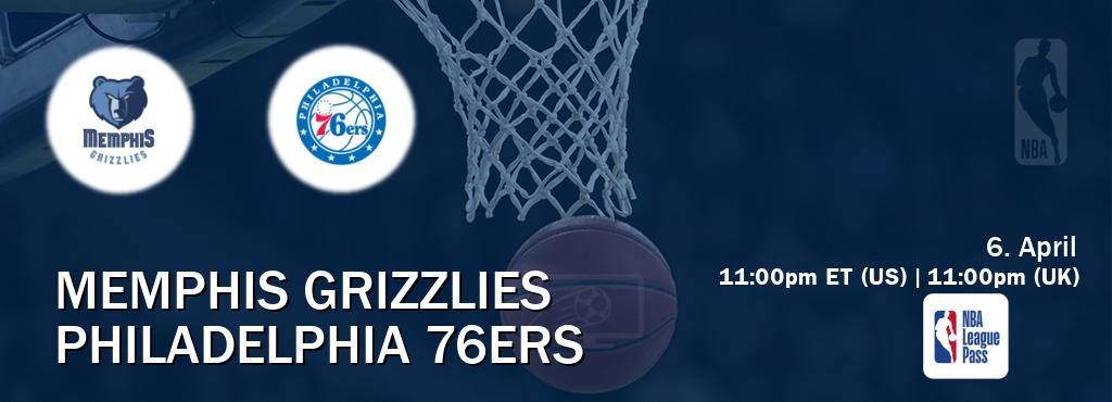You can watch game live between Memphis Grizzlies and Philadelphia 76ers on NBA League Pass.