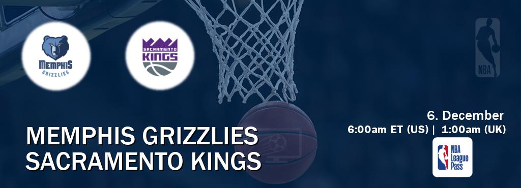 You can watch game live between Memphis Grizzlies and Sacramento Kings on NBA League Pass.