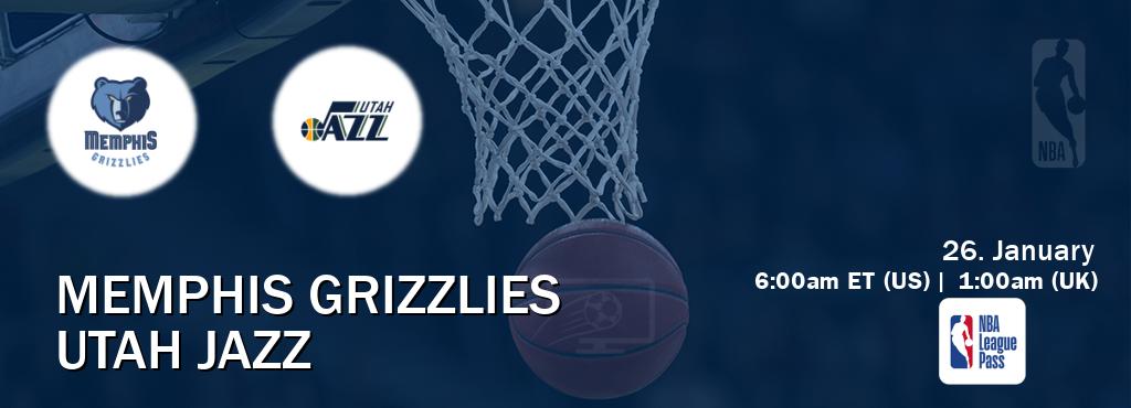 You can watch game live between Memphis Grizzlies and Utah Jazz on NBA League Pass.