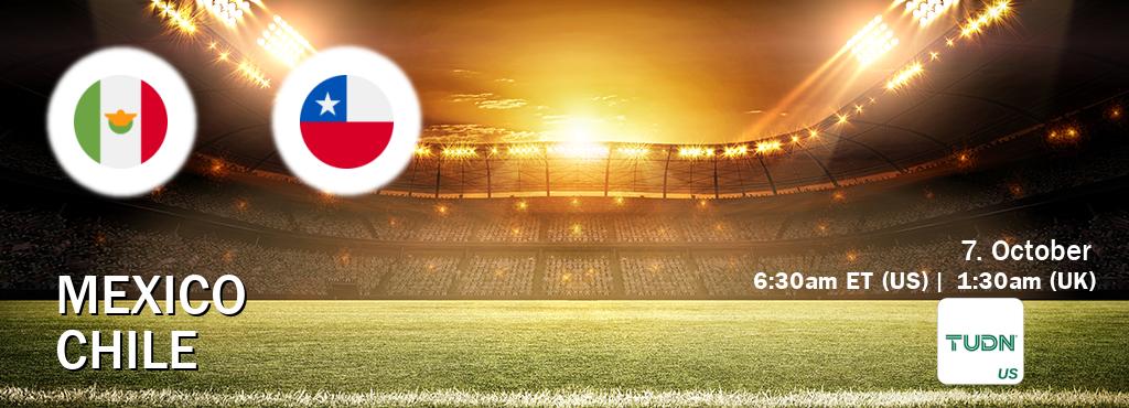 You can watch game live between Mexico and Chile on TUDN(US).