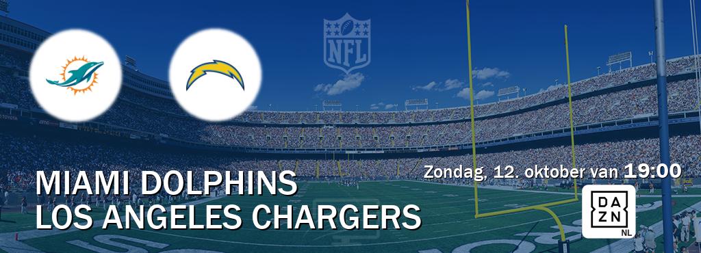 Wedstrijd tussen Miami Dolphins en Los Angeles Chargers live op tv bij DAZN (zondag, 12. oktober van 19:00). Wedstrijd tussen Miami Dolphins en Los Angeles Chargers live op tv bij DAZN (zondag, 12. oktober van 19:00).