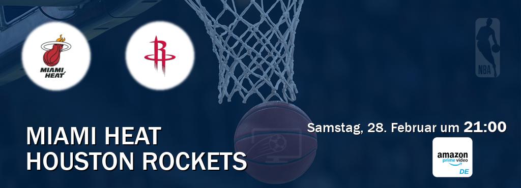 Das Spiel zwischen Miami Heat und Houston Rockets wird am Samstag, 28. Februar um  21:00, live vom Amazon Prime DE übertragen.