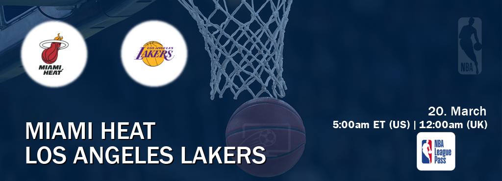 You can watch game live between Miami Heat and Los Angeles Lakers on NBA League Pass.