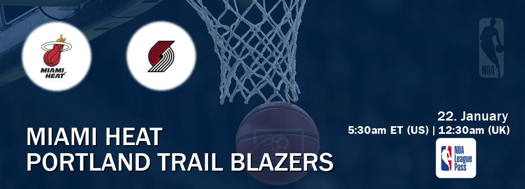 You can watch game live between Miami Heat and Portland Trail Blazers on NBA League Pass.