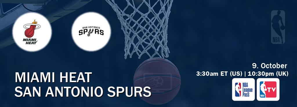 You can watch game live between Miami Heat and San Antonio Spurs on NBA League Pass and NBA TV(US). You can watch game live between Miami Heat and San Antonio Spurs on NBA League Pass and NBA TV(US).
