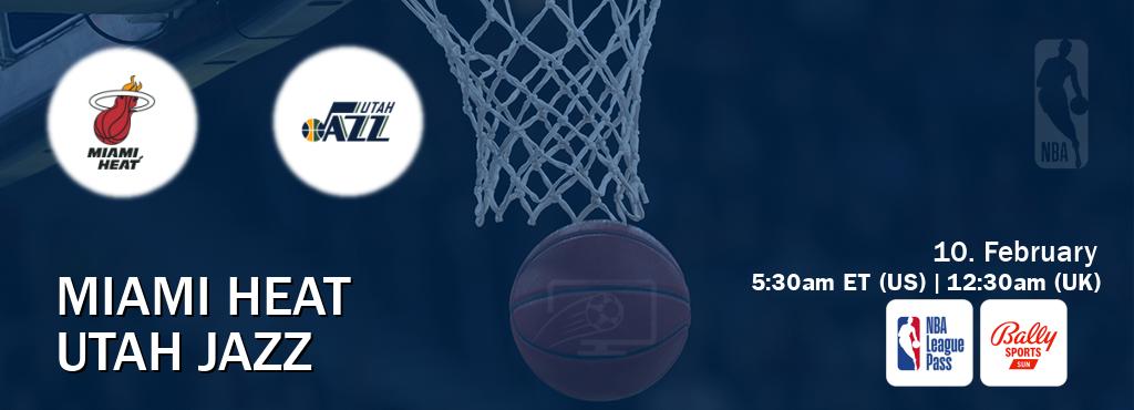 You can watch game live between Miami Heat and Utah Jazz on NBA League Pass and Bally Sports Sun(US).