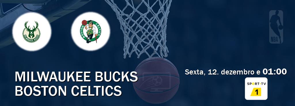 Jogo entre Milwaukee Bucks e Boston Celtics tem emissão Sport TV 1 (sexta, 12. dezembro e  01:00).