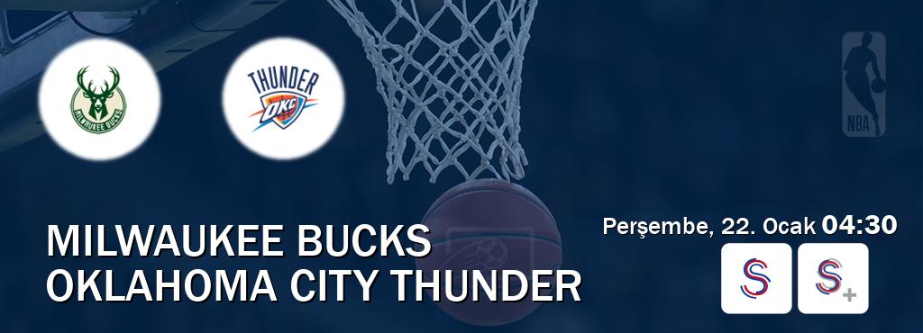 Karşılaşma Milwaukee Bucks - Oklahoma City Thunder S Sport ve S Sport +'den canlı yayınlanacak (Perşembe, 22. Ocak  04:30).