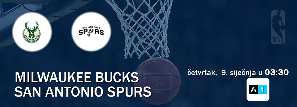 Izravni prijenos utakmice Milwaukee Bucks i San Antonio Spurs pratite uživo na Arena Sport 1 (četvrtak,  9. siječnja u  03:30).