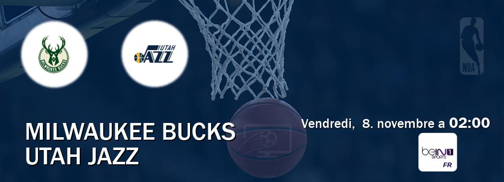 Match entre Milwaukee Bucks et Utah Jazz en direct à la beIN Sports 1 (vendredi,  8. novembre a  02:00).