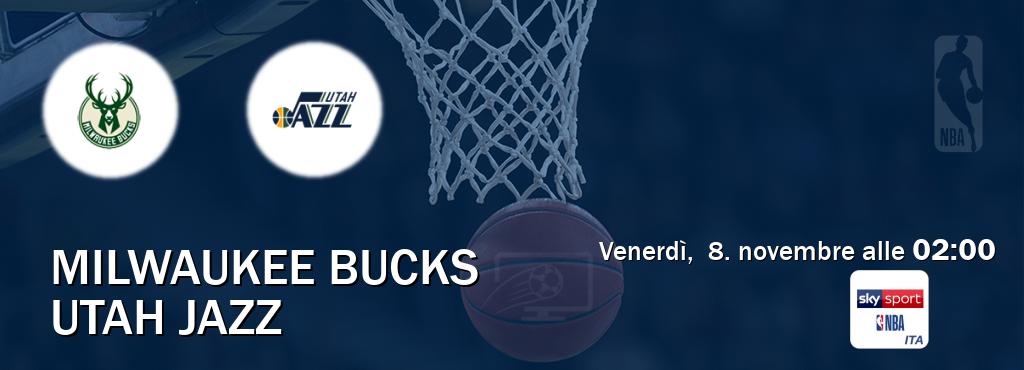 Il match Milwaukee Bucks - Utah Jazz sarà trasmesso in diretta TV su Sky Sport NBA (ore 02:00)