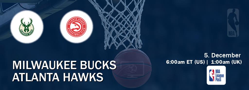 You can watch game live between Milwaukee Bucks and Atlanta Hawks on NBA League Pass.