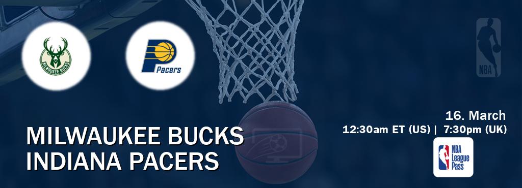 You can watch game live between Milwaukee Bucks and Indiana Pacers on NBA League Pass.