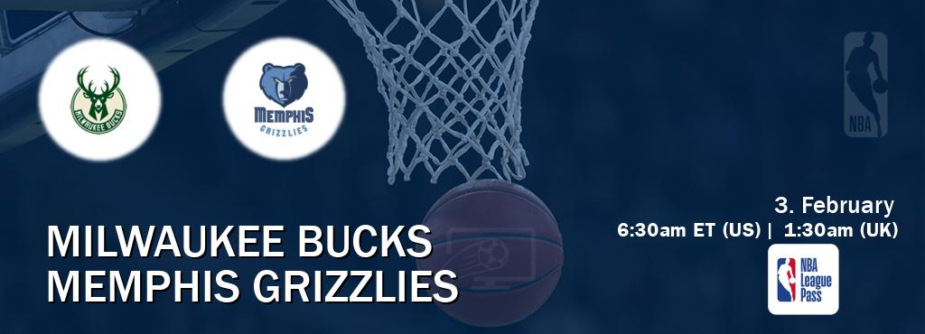 You can watch game live between Milwaukee Bucks and Memphis Grizzlies on NBA League Pass.