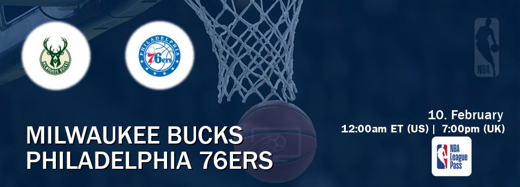 You can watch game live between Milwaukee Bucks and Philadelphia 76ers on NBA League Pass.