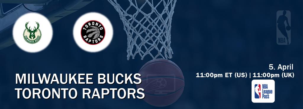 You can watch game live between Milwaukee Bucks and Toronto Raptors on NBA League Pass.