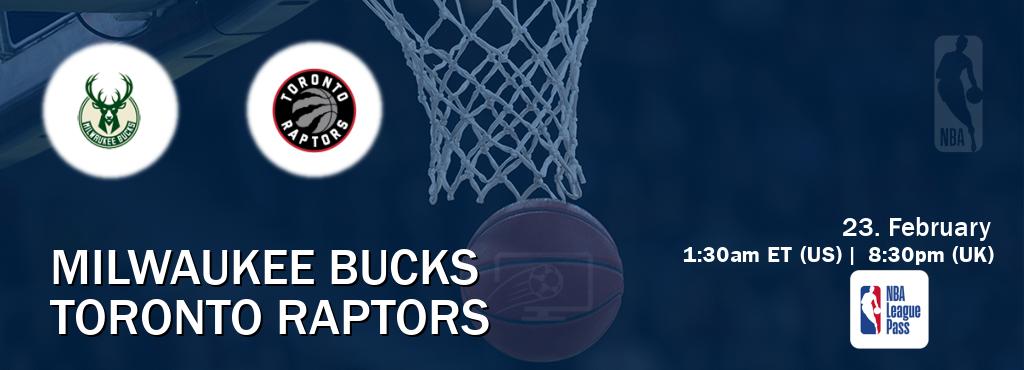 You can watch game live between Milwaukee Bucks and Toronto Raptors on NBA League Pass.