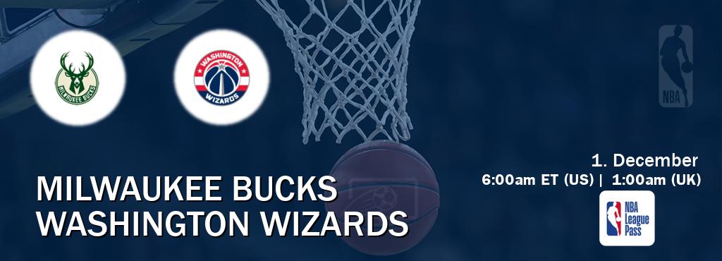 You can watch game live between Milwaukee Bucks and Washington Wizards on NBA League Pass.